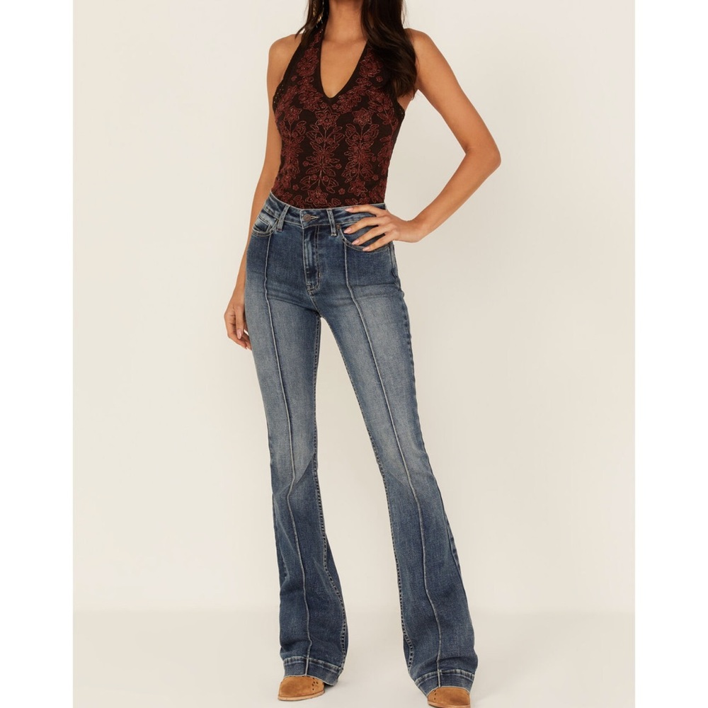 Idyllwind WOMEN'S SEAMED FRONT BOOTCUT JEANS size 10 Long 34” inseam!